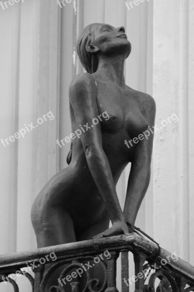 Statue Brass Woman Nude Breasts