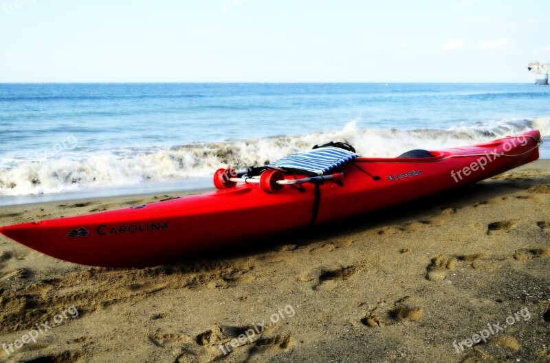 Kayak Shore Sea Sand Sea Foam