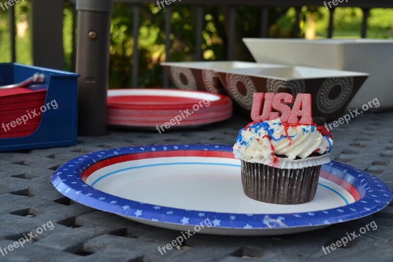 Usa United States Of America Fourth Of July America Cupcake