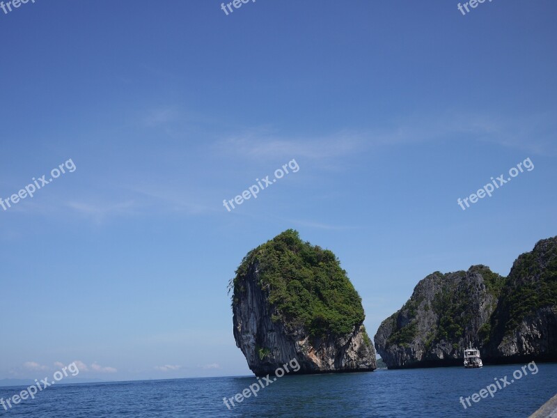 Sea Rocks Sky Blue Travel