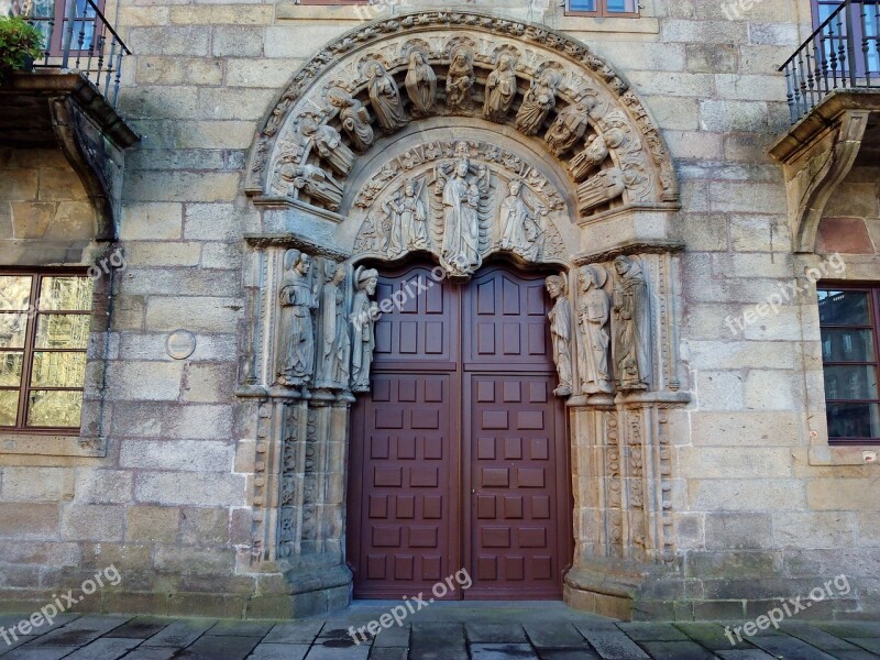 College Of Fonseca Plaza Del Obradoiro Obradoiro Santiago Of Compostela Galicia