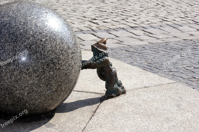 Wroclaw Dwarf Imp Sculpture Metal