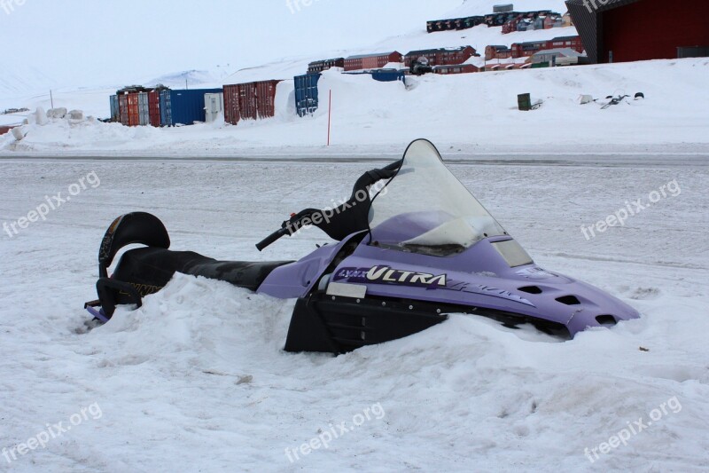 Snowmobile Snow Norway Svalbard Free Photos