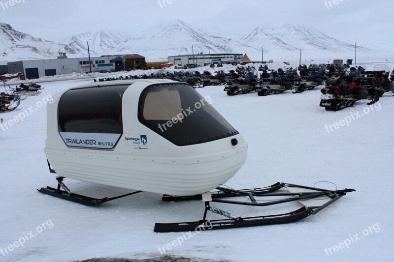 Snowmobile Trailer Norway Svalbard Kids