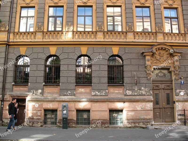 Latvia Riga The Façade Of The Art Nouveau Window