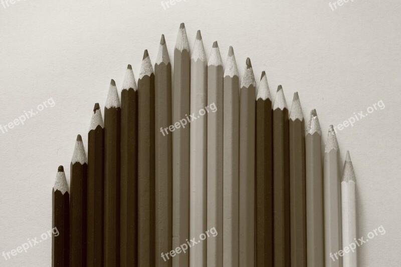 Crayons Color Scale Black White The Background