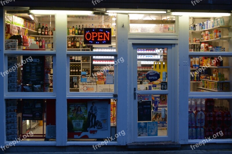 Night Shop Shop Windows Door Free Photos