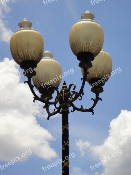 Park Lamps Lights Sky Decorative