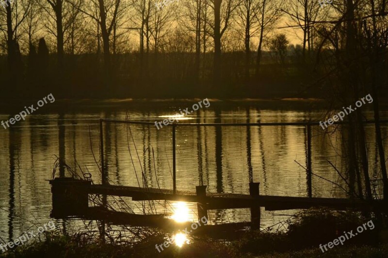 Break Of Dawn Pond Pontoon Landscape Free Photos