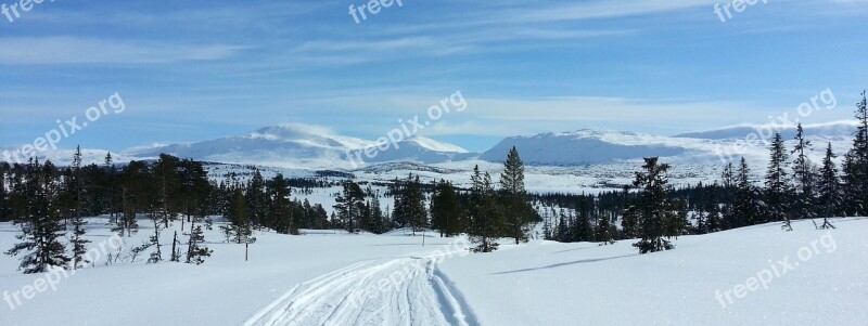 Norway Mountain Sky Winter Mountain Trip