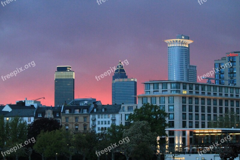 Skyline Frankfurt Red Town Center Architecture