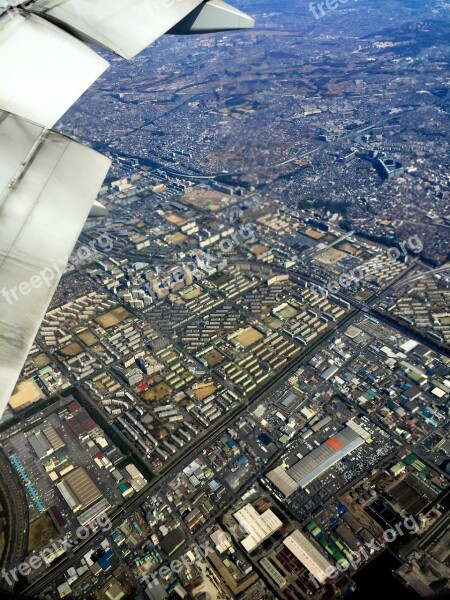 Plane Aerial Photography City Bird View Tokyo