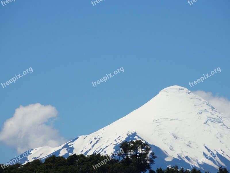 Volcano Chile Osorno Mountains Sky