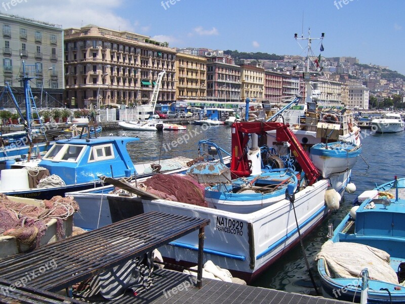 Naples Waterfront Fishing Vessels Networks Fishermen