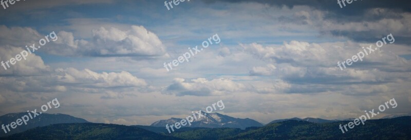 Distant Mountains Landscape Scenic Outlook