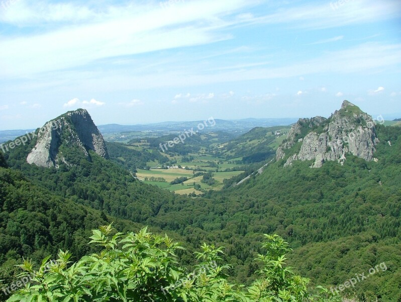 Auvergne Mountain Nature Landscape Volcano