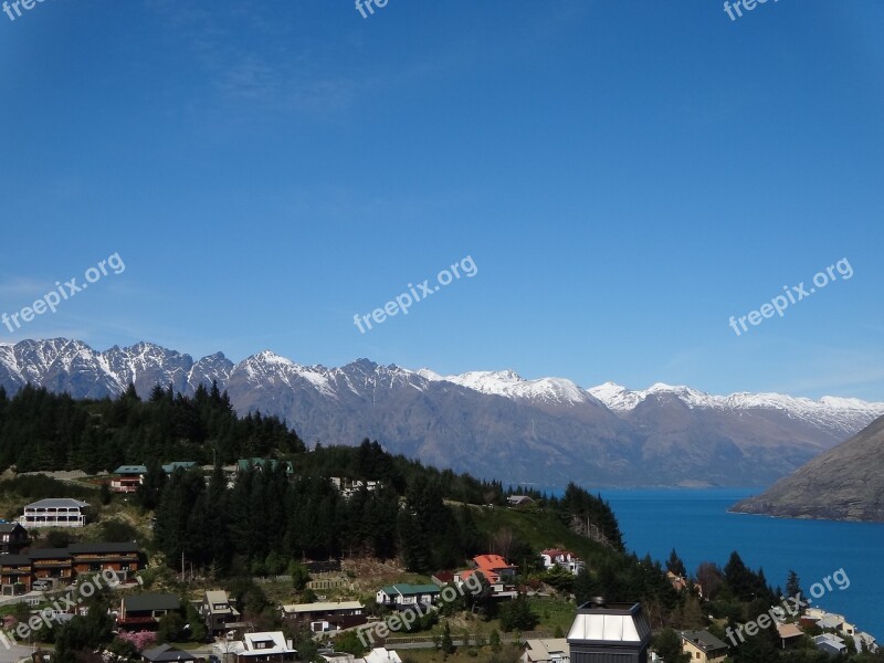 Scene Queenstown Mountains New Zealand Free Photos