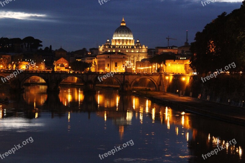 Roman Night View The Vatican Free Photos