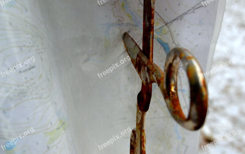 Scissors Map Photography Rust Old