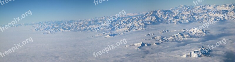 Panorama Clouds Mountains Milan Alpine