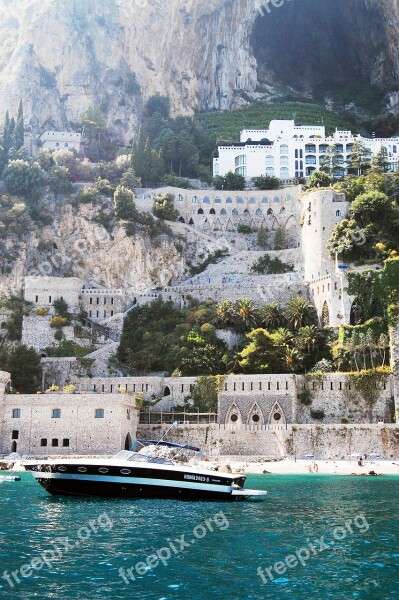 Amalfi Mediterranean Water Rocks Sea