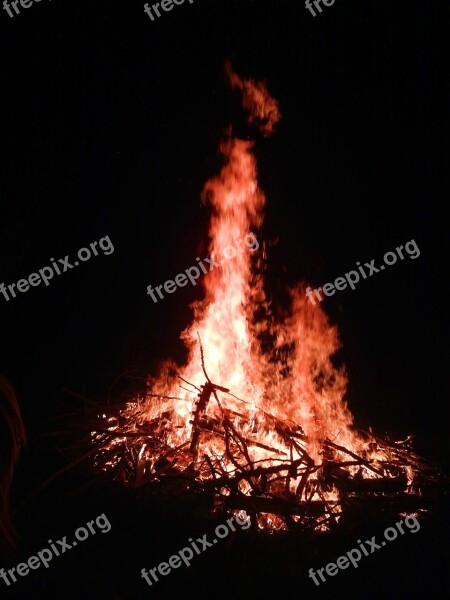 Fire Campfire Night Bonfire Fireplace