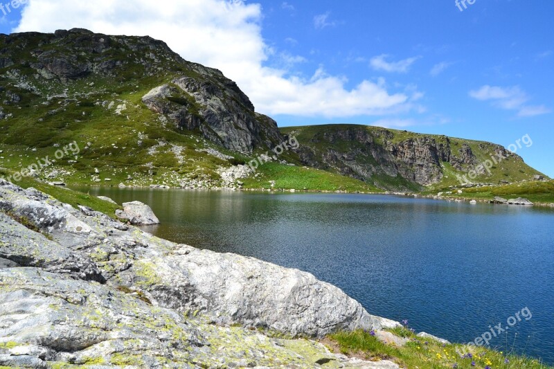 Mountain Lake Water Rock Sky