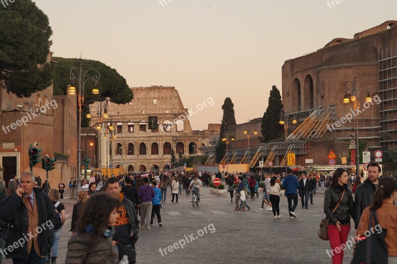 Colosseum Fori Imperiali Roman Holiday Free Photos