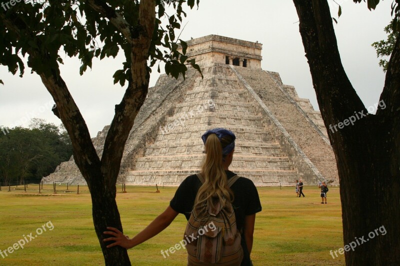 Mexico Mayan Pyramid Mayan Culture Old Building Yucatan