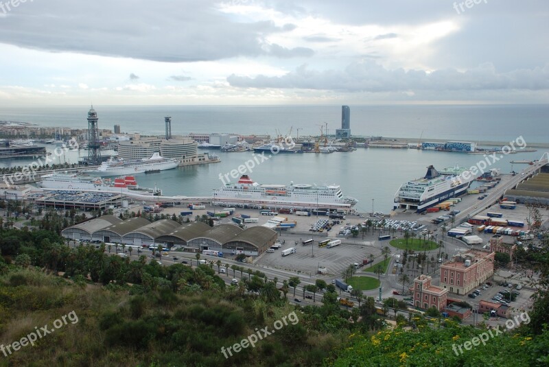 Barcelona Spain Landscape Mediterranean Cityscape