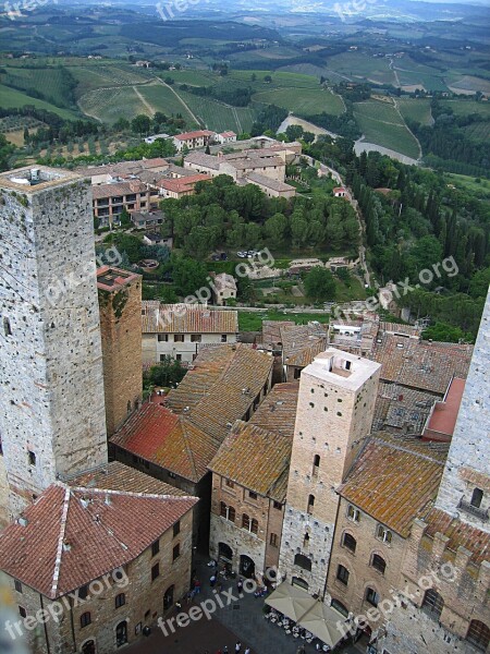 Tuscany Towers San Gimignano Historic Center Free Photos