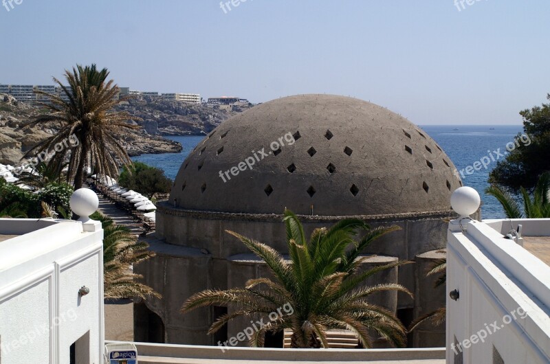 Greece Rhodes Kallithea Dome Sea