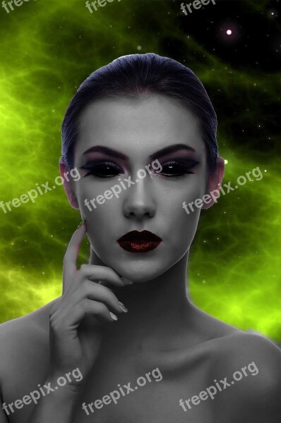 Universe Alien Woman Portrait Martians