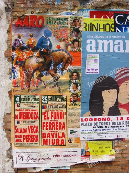 Poster Competition Bull Fighting Spain Wall