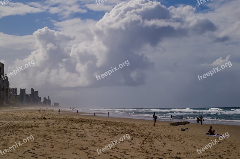 Gold Coast Beach Sea Ocean Sand