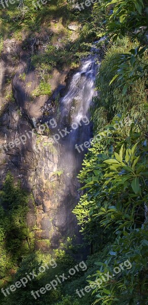 Water Fall Falls Rock Cliff Steep