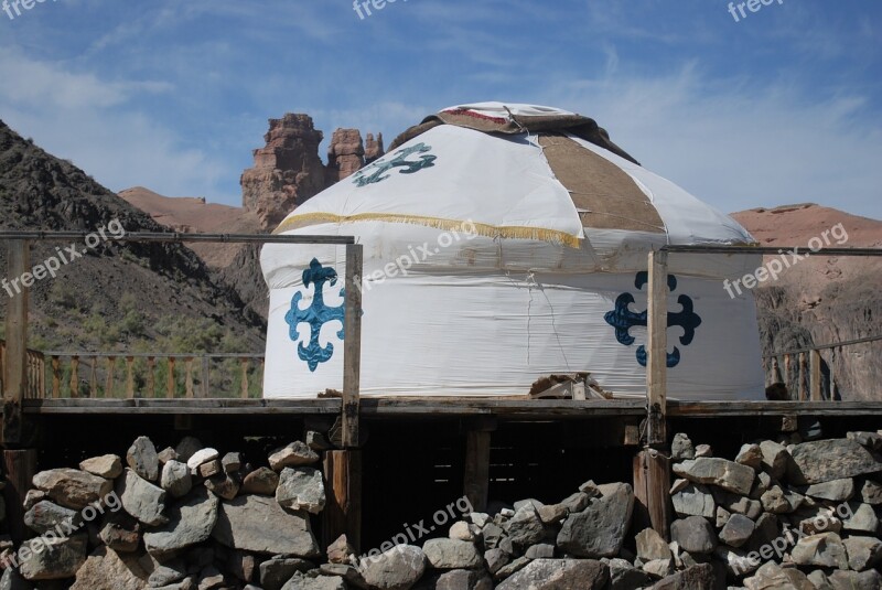 Yurt House Mongols Nature Canyon