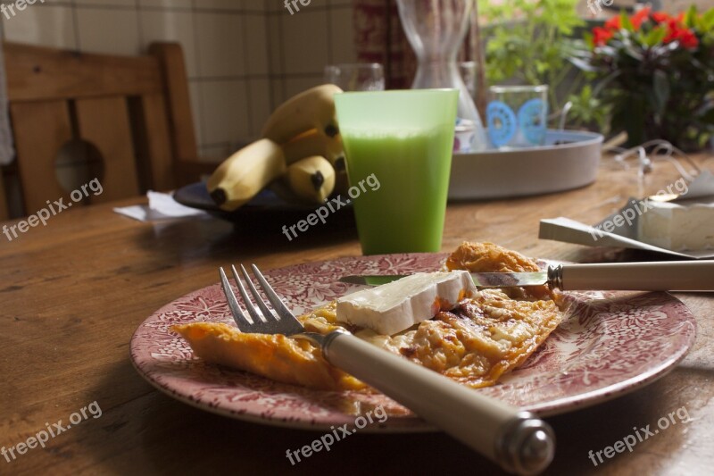 Brunch Egg Brie Milk Plate