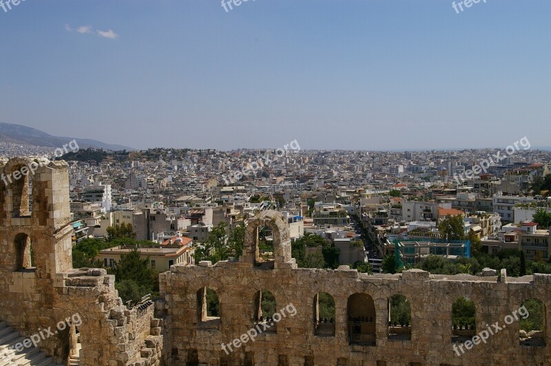 Athens Greece Outside Daytime Panorama