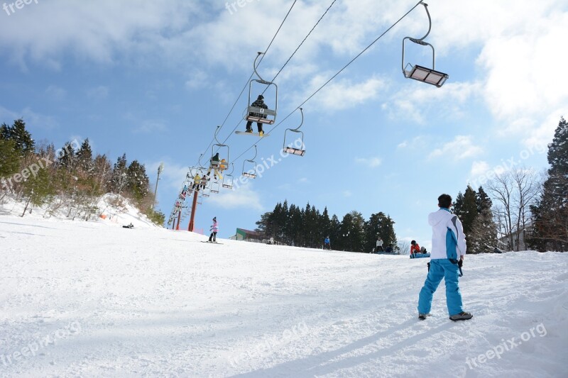 Snow Snowboarding Elevator Cable Car Winter