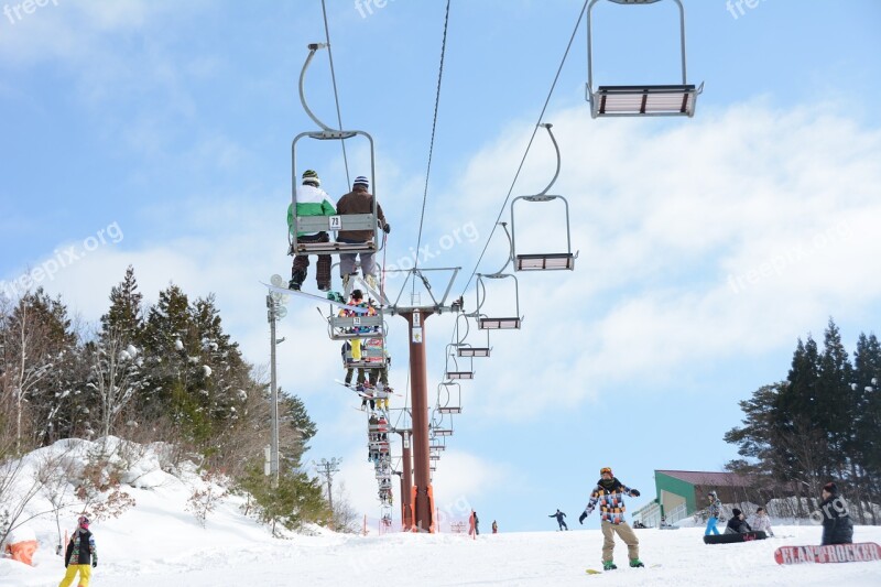 Snow Snowboarding Elevator Cable Car Winter