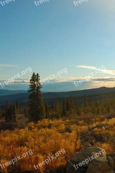 Yukon St Elias Mountains Mountain Top Tundra Summer