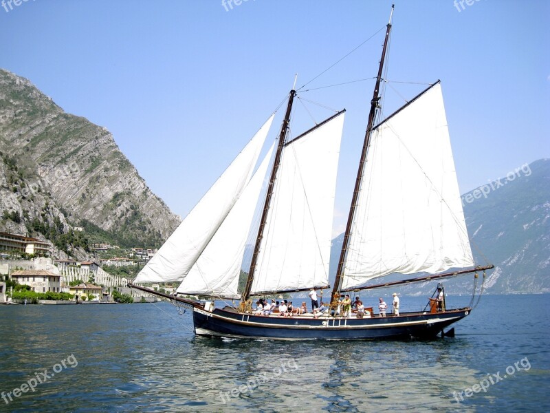 Ship Garda Italy Sailing Boat Limone