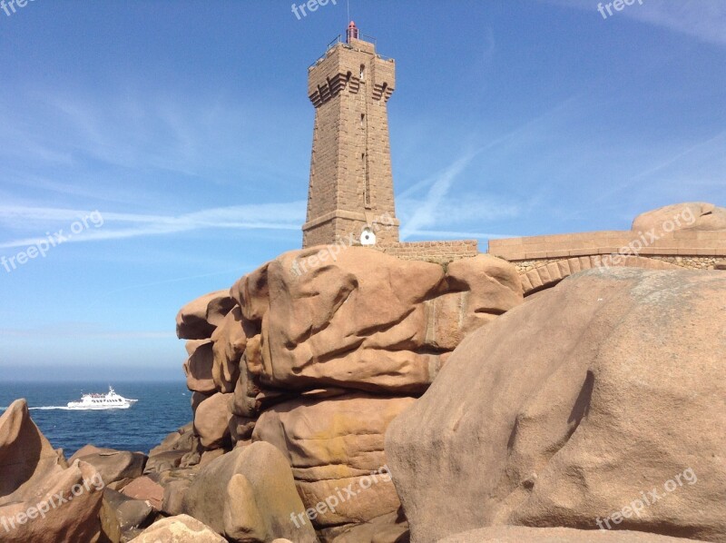 Lighthouse Ship Brittany Free Photos