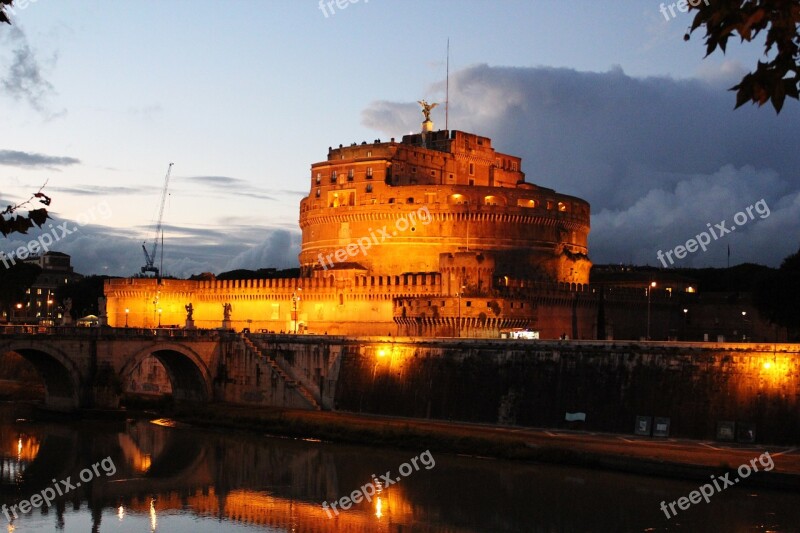 Of The Holy Angels Structure Roman Night View The Vatican