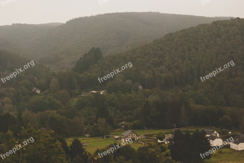 Village Mountains Landscape Nature Rural