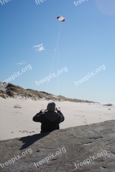 Beach Wind Dragons Play Child