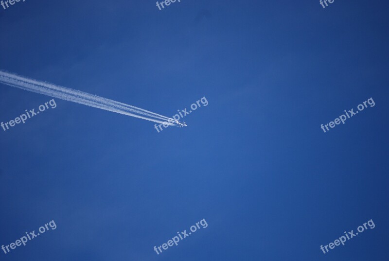 Aircraft Contrail Sky Flying Travel