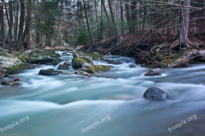 Water Stream Flow Wet Nature