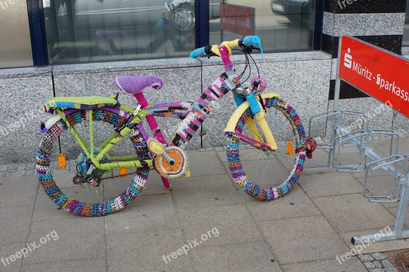 Bike Crochet Colorful Hobby Wool